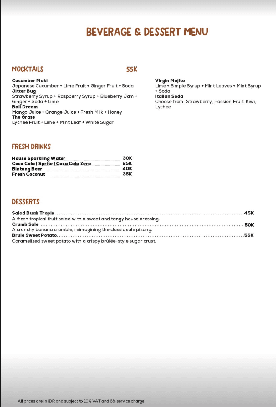 Menu page 8